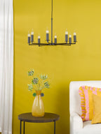 Tyler 8 Light Armed Pendant Matt Black Fitting Only TYL0822