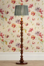 Laura Ashley Millbrook Floor Lamp Dark Wood and Industrial Brass Base Only LA3756744-Q