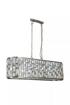 Bijou 8 Light  Oval Ceiling Pendant Light In Antique Brass Finish With Crystal Glass 65818-8AB