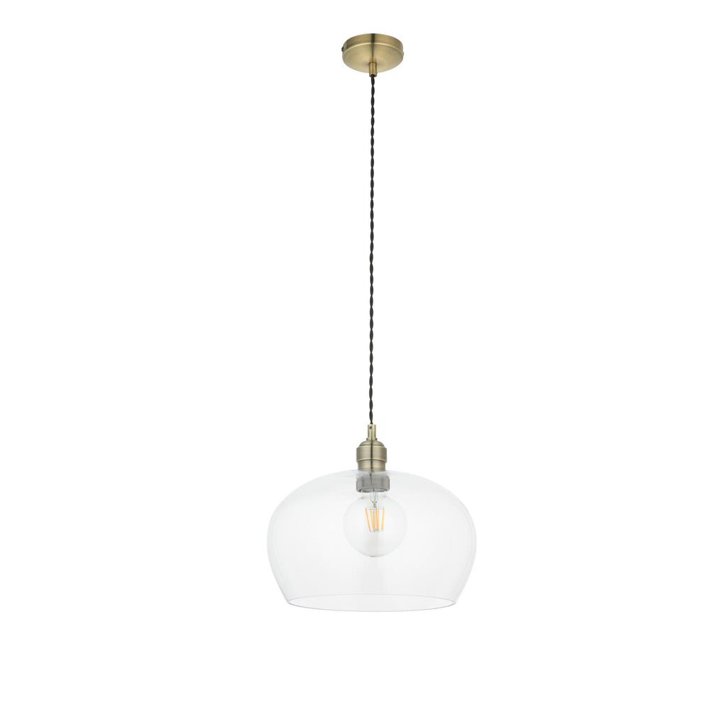Camden Medium Shallow Ceiling Pendnat Light In Antique Brass Finish 100948