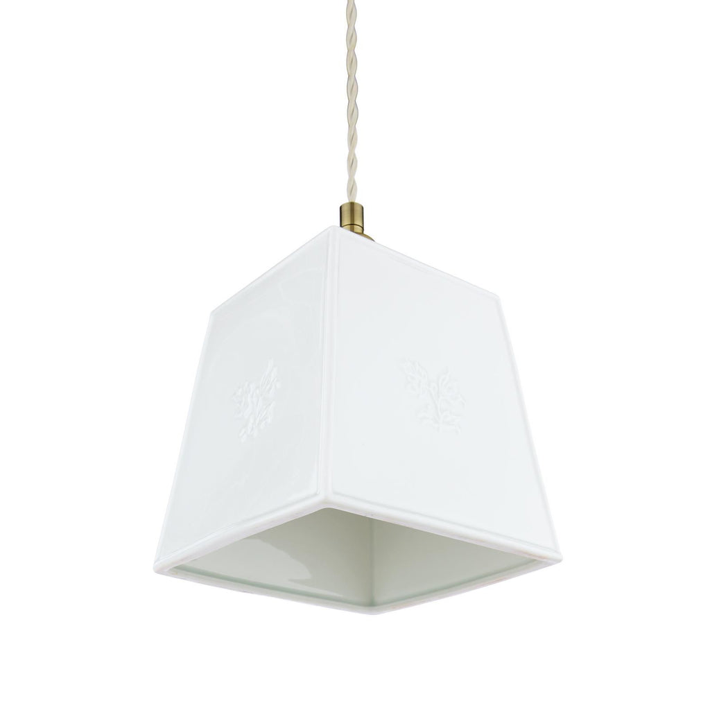 Laura Ashley Porcelain Pendant Cream and Antique Brass LA3756731-Q