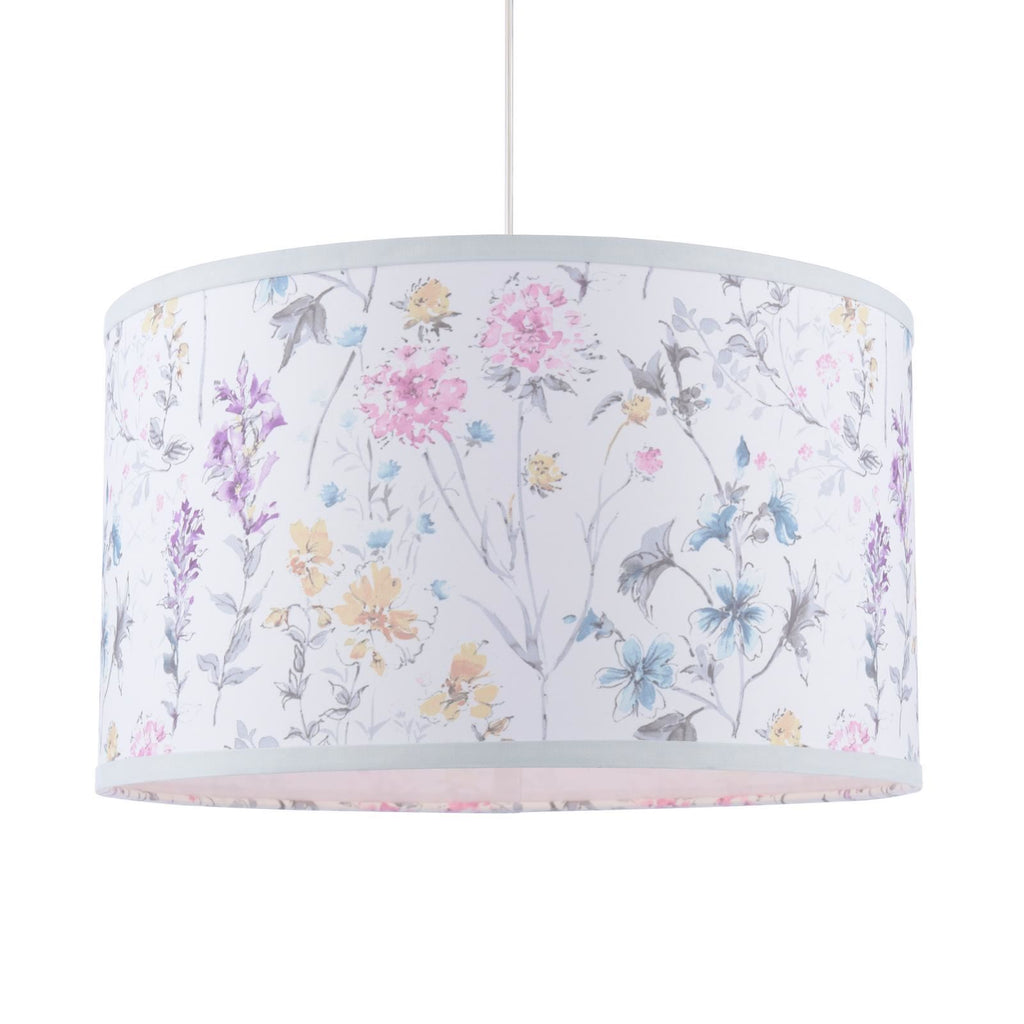 Laura Ashley Wild Meadow Multi Blue Cotton Drum Shade 38cm LA3756682-Q
