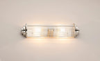 Pillar 2 Light Bathroom Wall Light In Polished Nickel And Clear Glass Rods IP44 G9