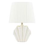 Laura Ashley Shell Table Lamp White Ceramic and Satin Chrome With Shade LA3756702-Q