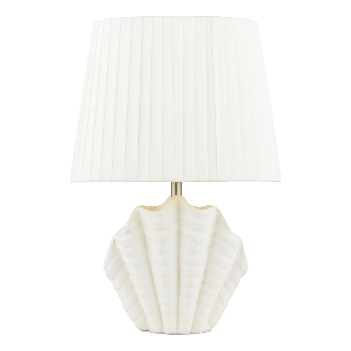 Laura Ashley Shell Table Lamp White Ceramic and Satin Chrome With Shade LA3756702-Q
