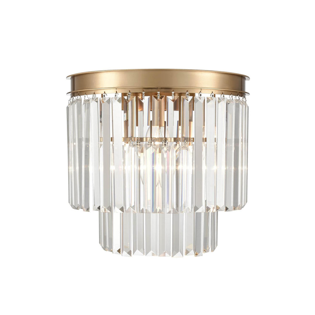 Franklite Perdita Crystal 3 Light Wall Light In Aged Brass Finish FL2465-3