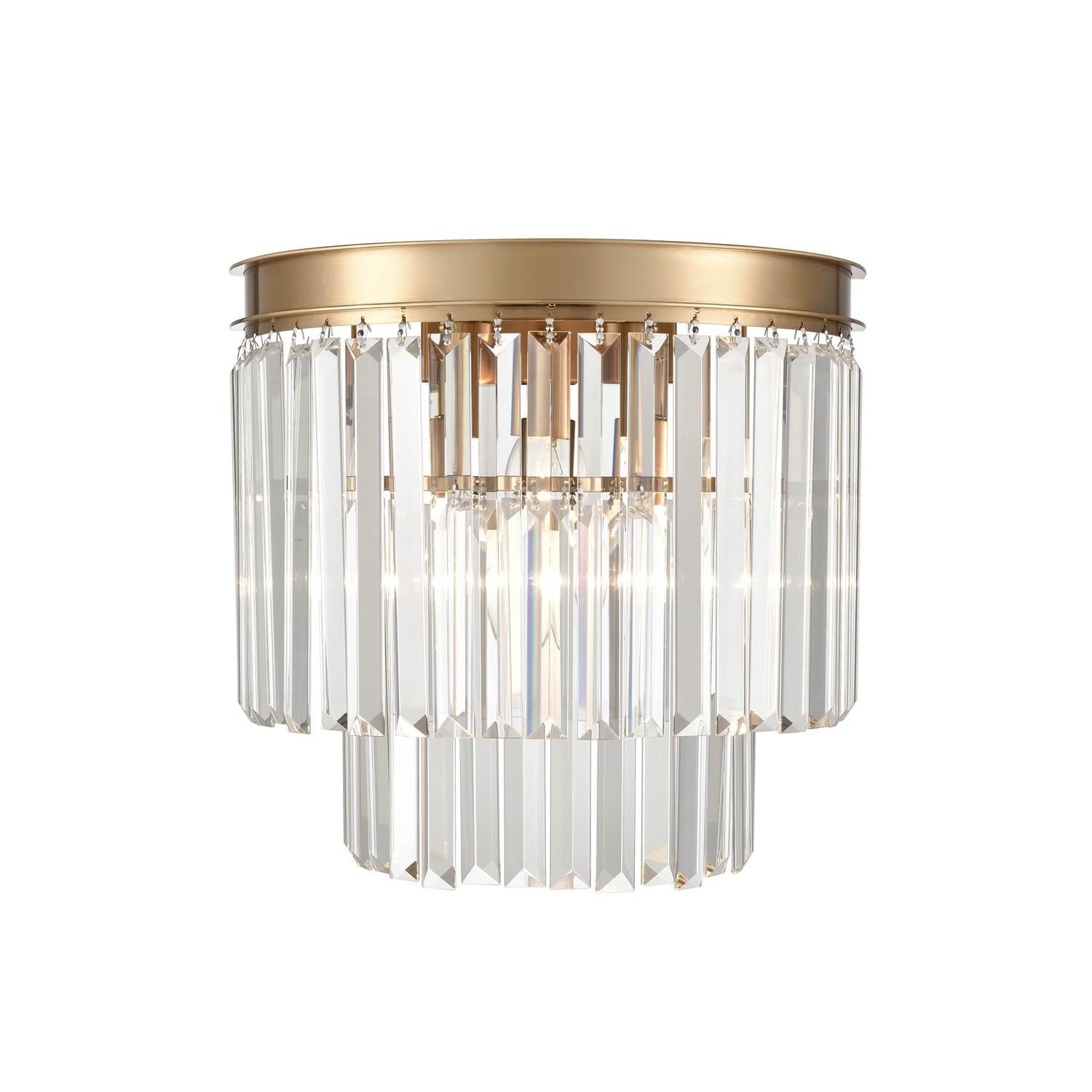 Franklite Perdita Crystal 3 Light Wall Light In Aged Brass Finish FL2465-3