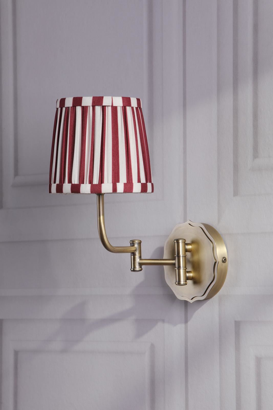 Laura Ashley Denwick Wall Light Matt Antique Brass With Red Shade LA3756674-Q