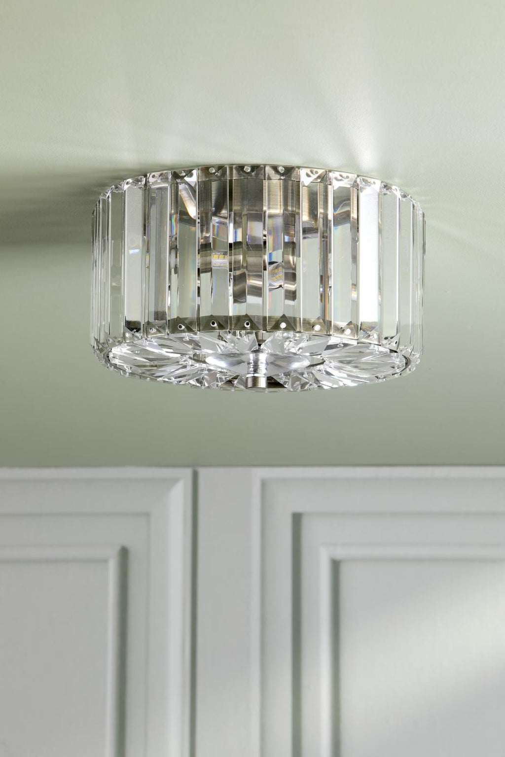 Laura Ashley Fernhurst Small 3 Light Flush Crystal and Antique Brass LA3756657-Q