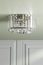 Laura Ashley Fernhurst Small 3 Light Flush Crystal and Antique Brass LA3756657-Q