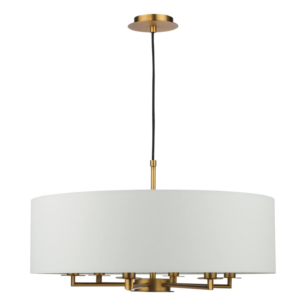 Tyler 6 Light Ceiling Pendant Antique Bronze and White With Shade TYL6463