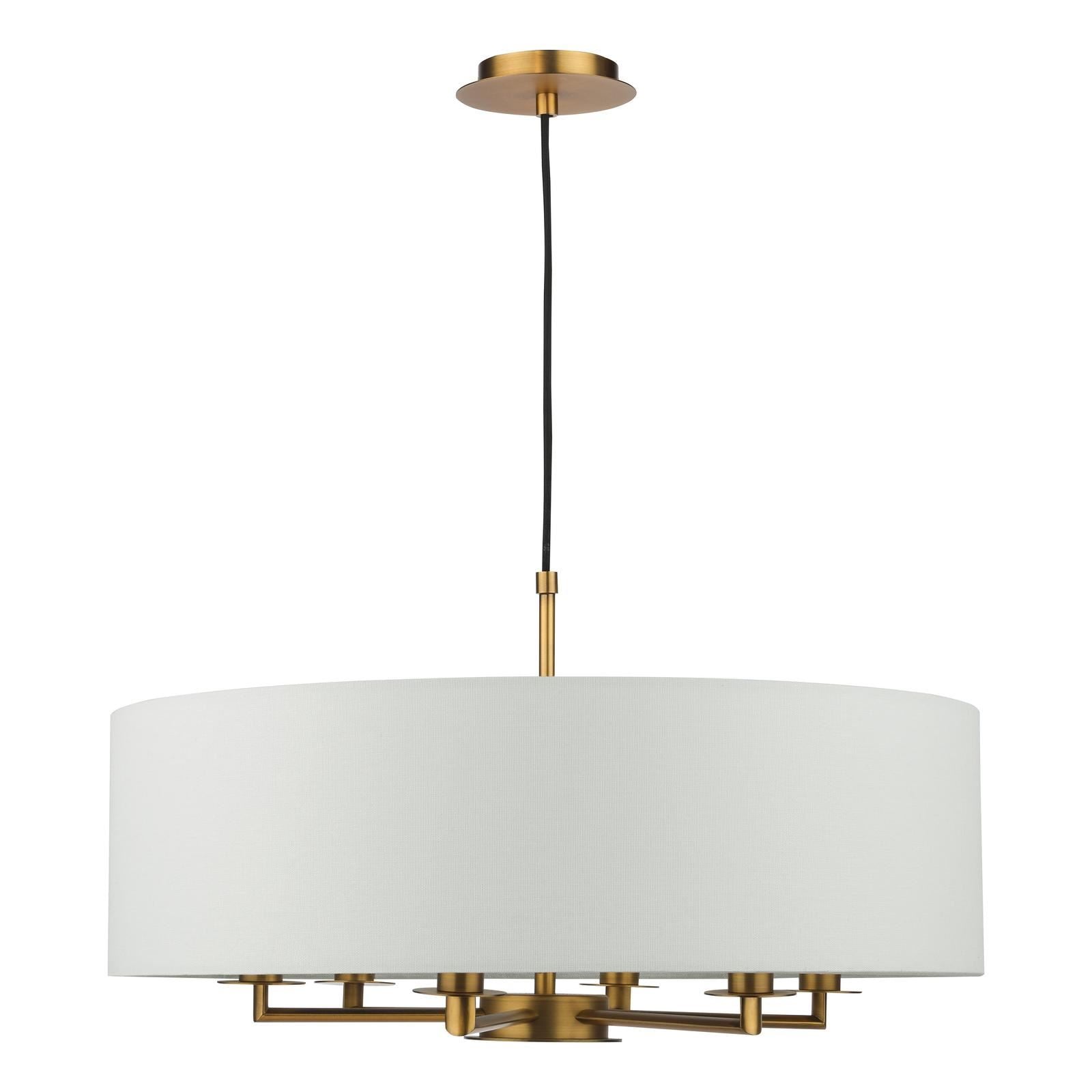 Tyler 6 Light Ceiling Pendant Antique Bronze and White With Shade TYL6463