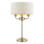 Laura Ashley Sorrento 3 Light Table Lamp Matt Antique Brass With Natural Shade LA3756754-Q