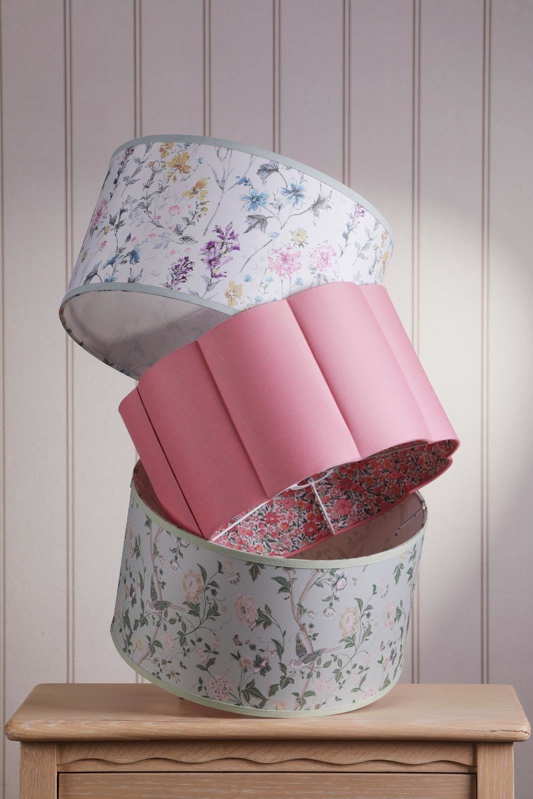 Laura Ashley Wild Meadow Multi Blue Cotton Drum Shade 38cm LA3756682-Q