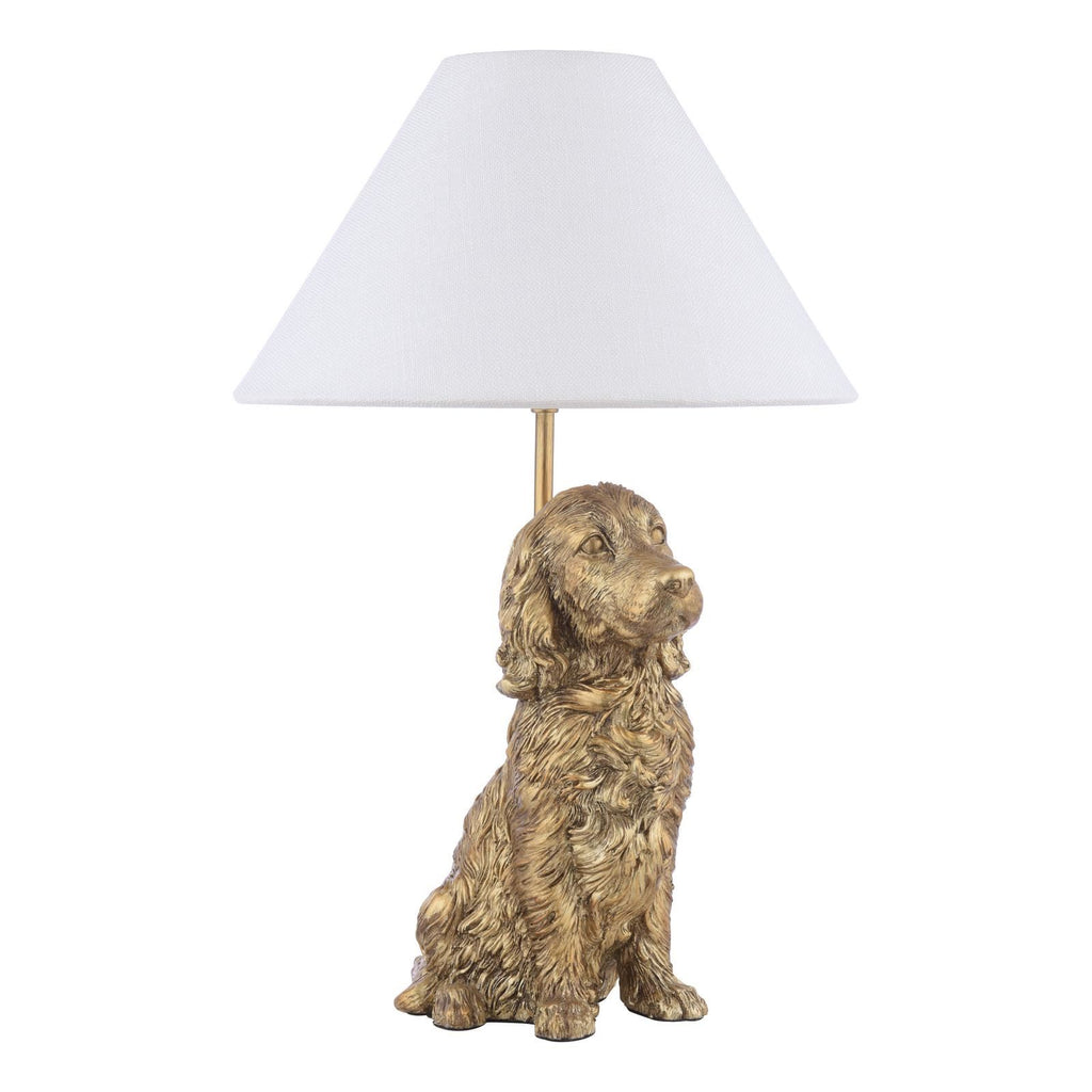 Laura Ashley Cocker Spaniel Table Lamp Antique Gold With Shade LA3756664-Q