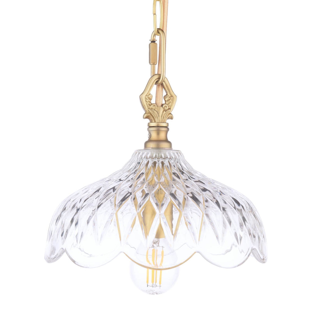 Laura Ashley Eversden Pendant Antique Brass and Crystal LA3756652-Q