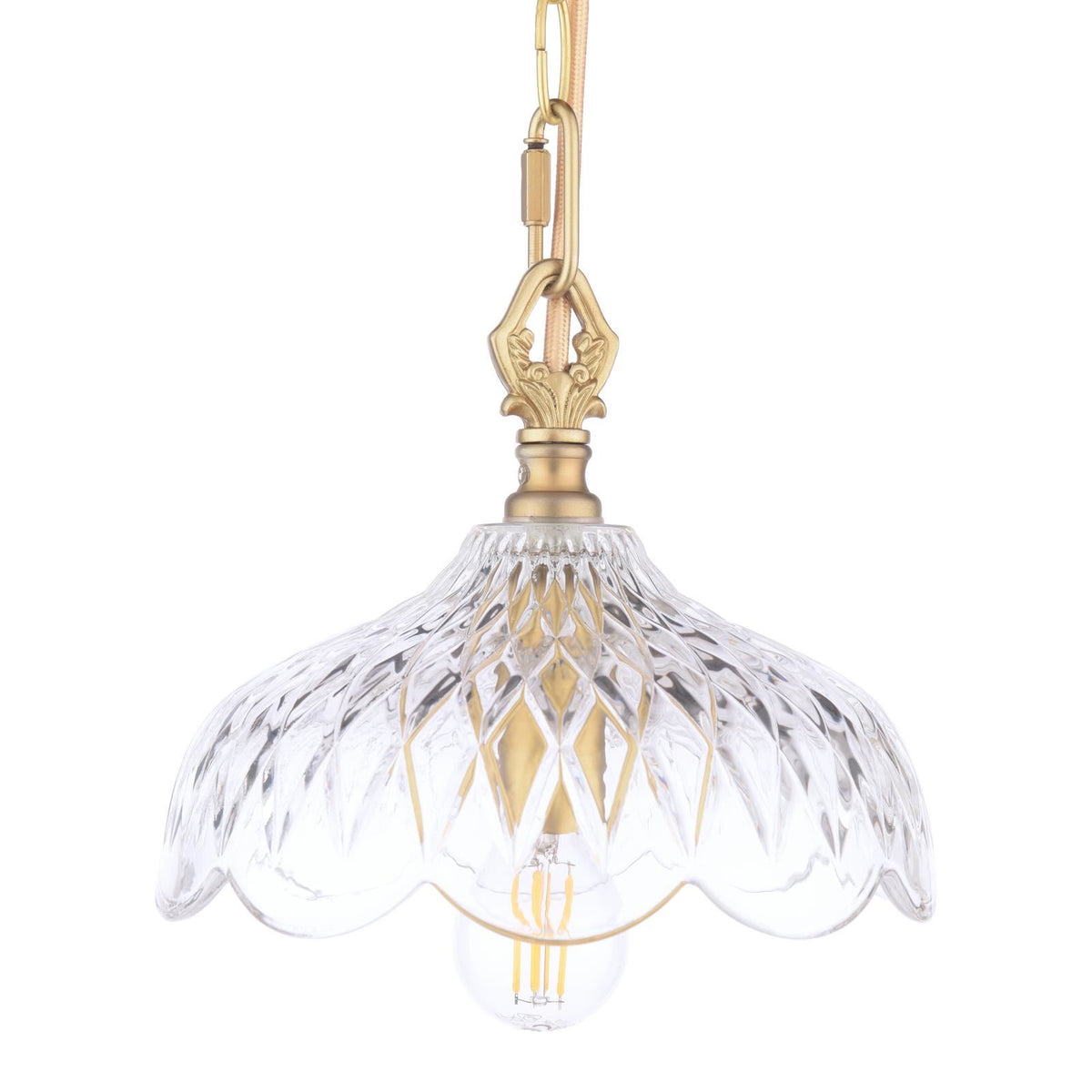 Laura Ashley Eversden Pendant Antique Brass and Crystal LA3756652-Q
