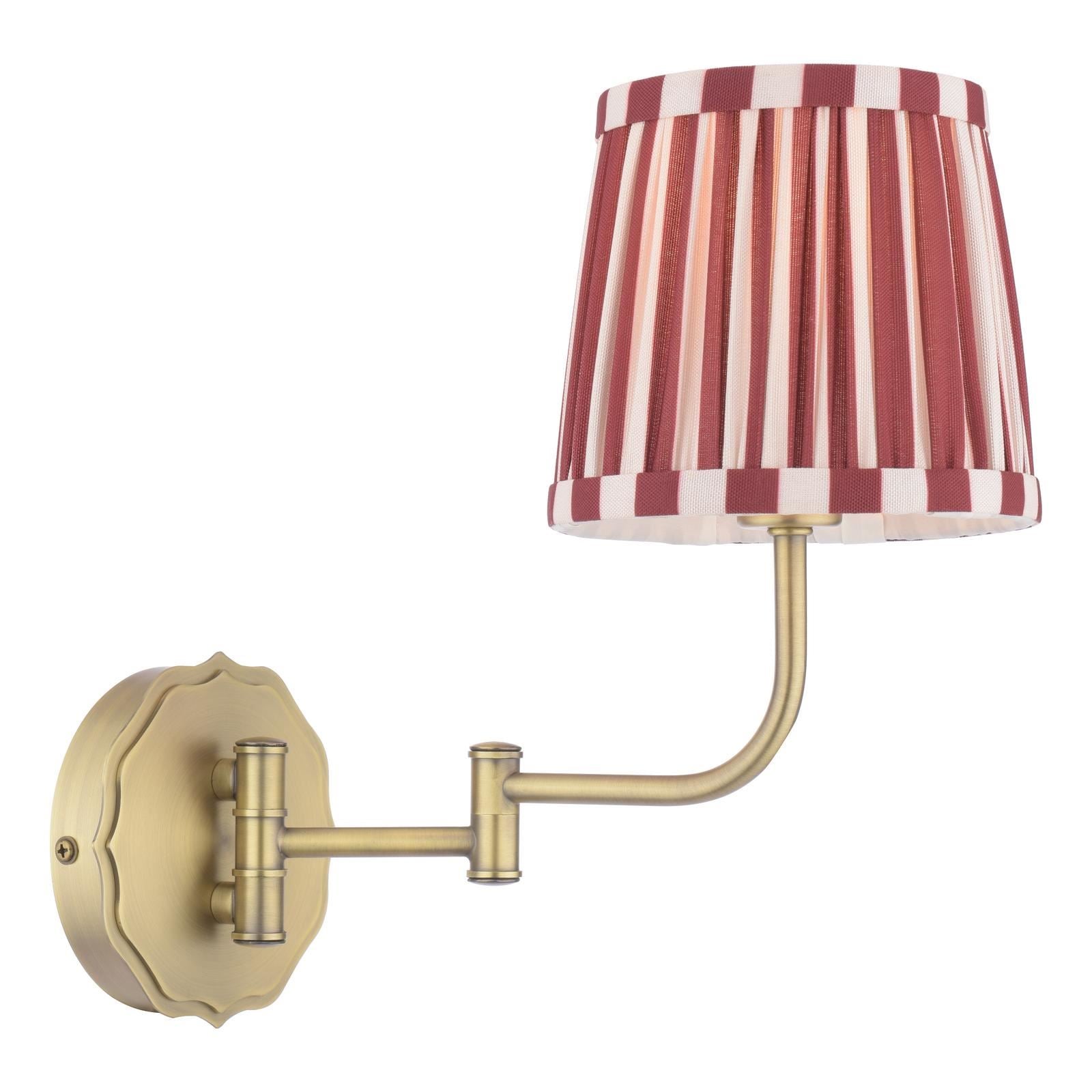 Laura Ashley Denwick Wall Light Matt Antique Brass With Red Shade LA3756674-Q