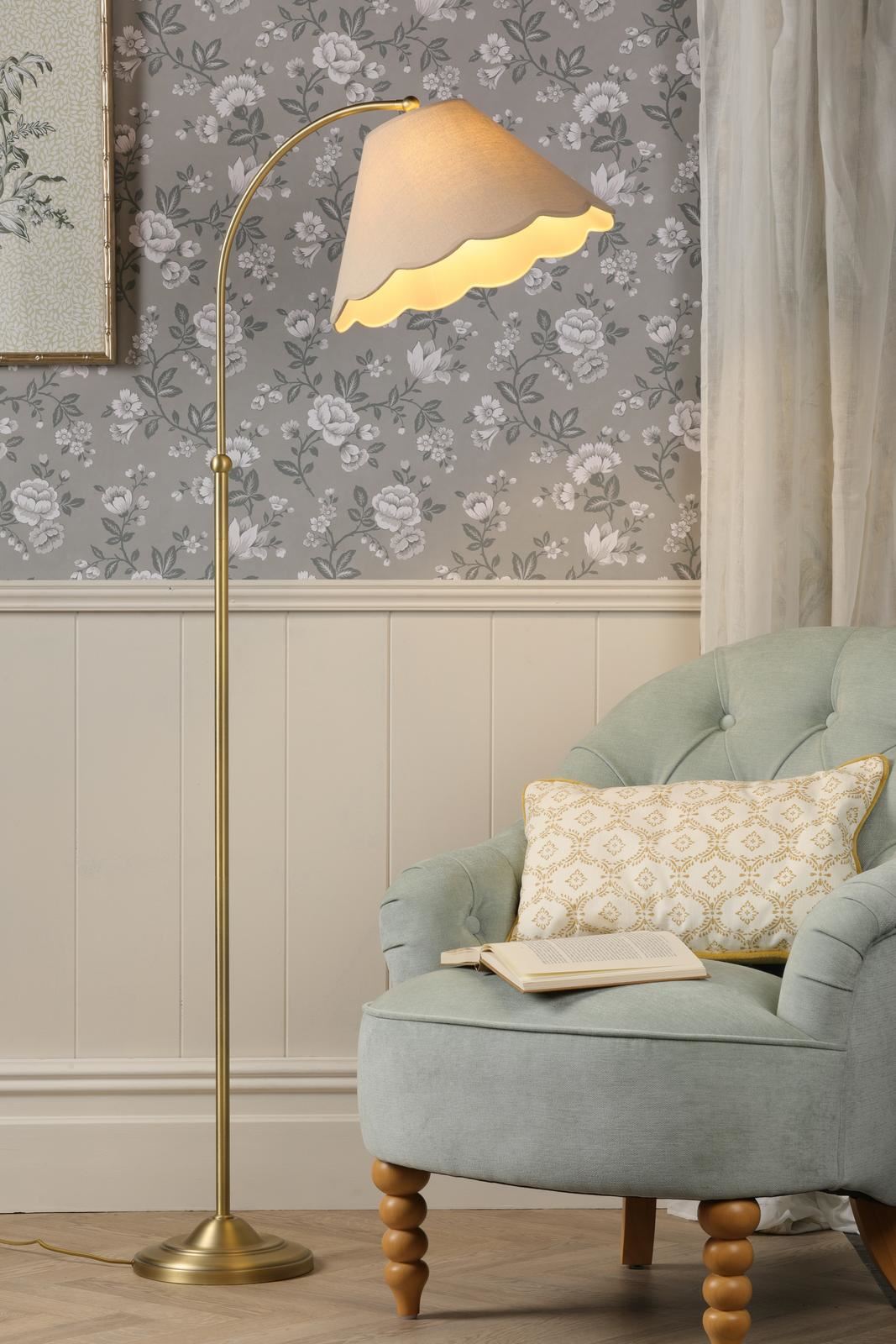 Laura Ashley Cordwell Floor Lamp Matt Antique Brass With Shade LA3756743-Q