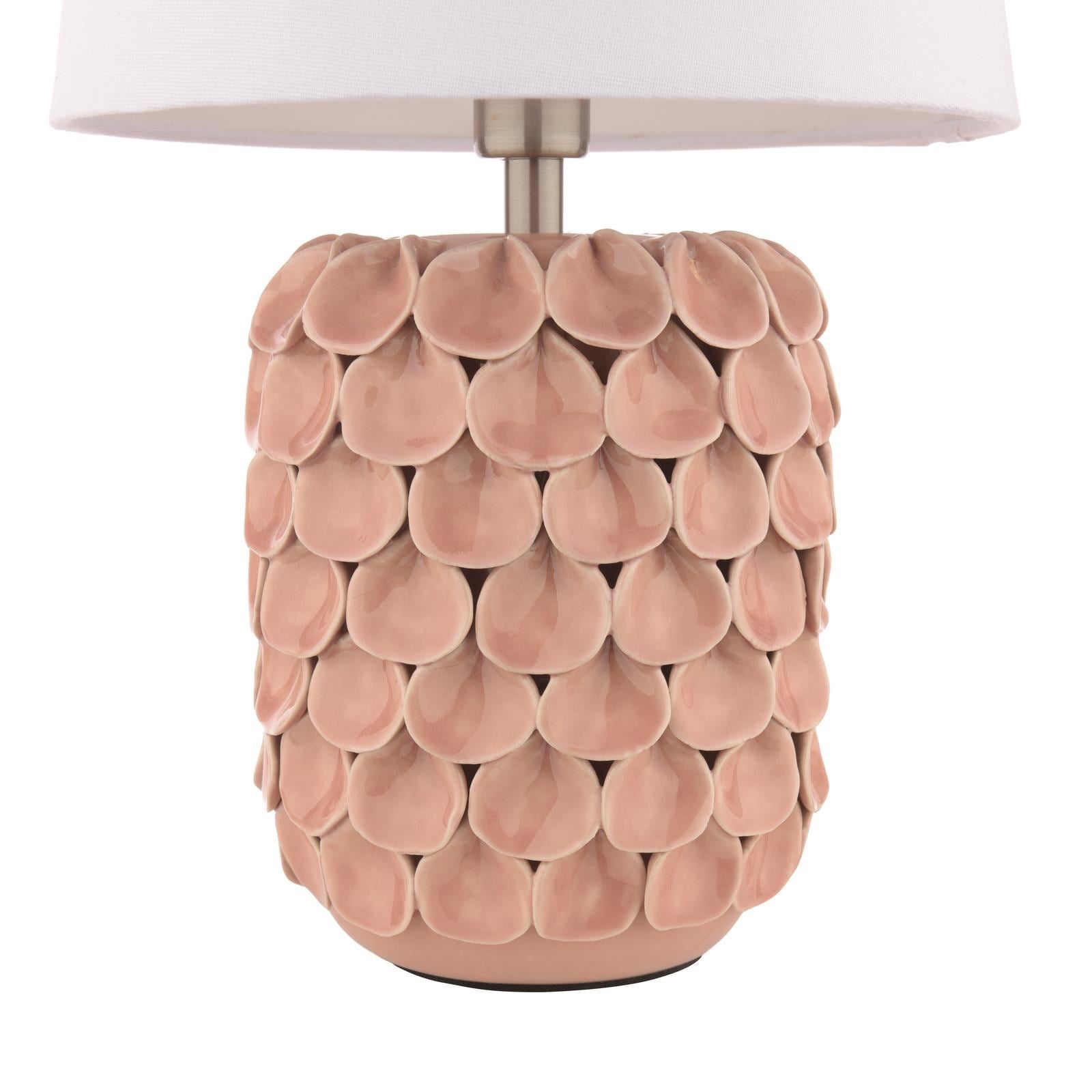 Laura Ashley Marwick Table Lamp Pink Ceramic and Brushed Silver With Shade LA3756678-Q