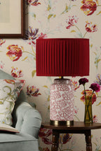 Laura Ashley Knipton Table Lamp Red Ceramic and Antique Brass With Shade LA3756700-Q
