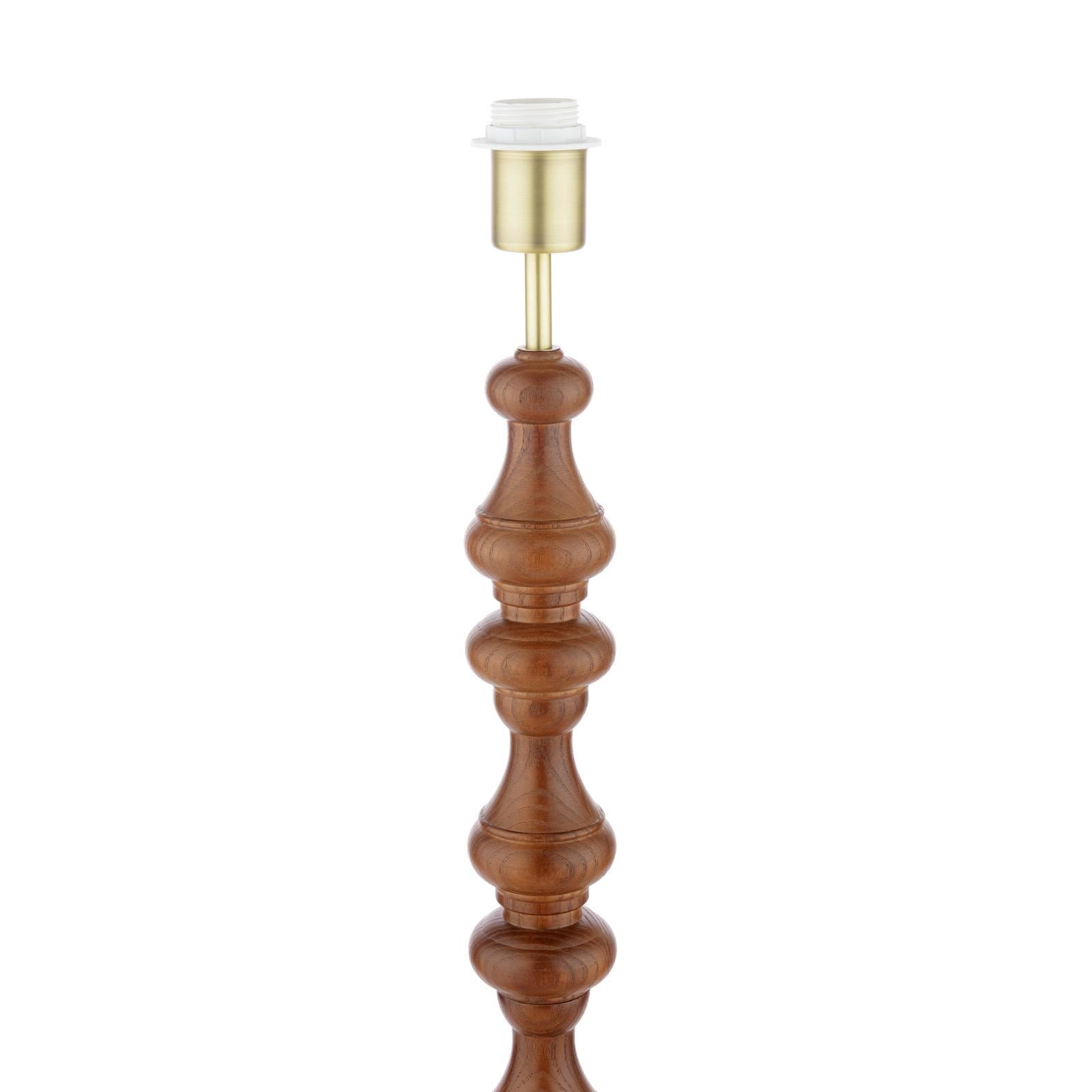 Laura Ashley Millbrook Floor Lamp Dark Wood and Industrial Brass Base Only LA3756744-Q