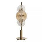 Wagon Wheel 6 Light Table Lamp In Bronze Finish With Amber Glass 88211-6BZ