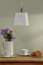 Laura Ashley Porcelain Pendant Cream and Antique Brass LA3756731-Q