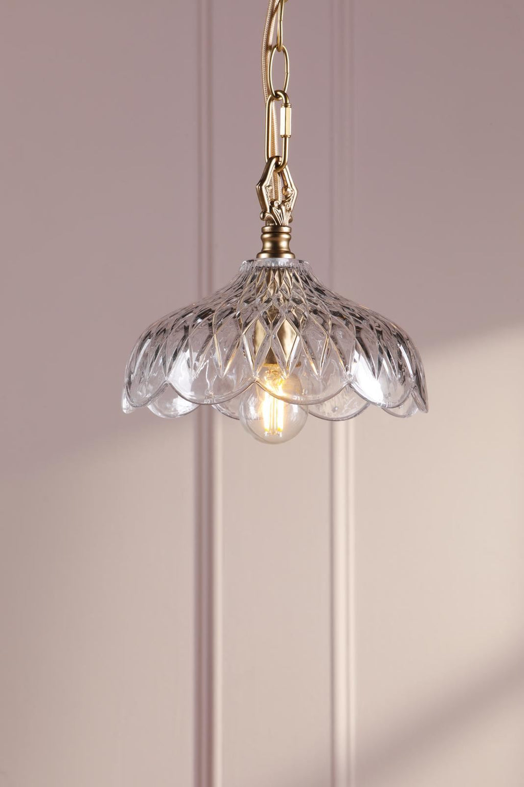 Laura Ashley Eversden Pendant Antique Brass and Crystal LA3756652-Q