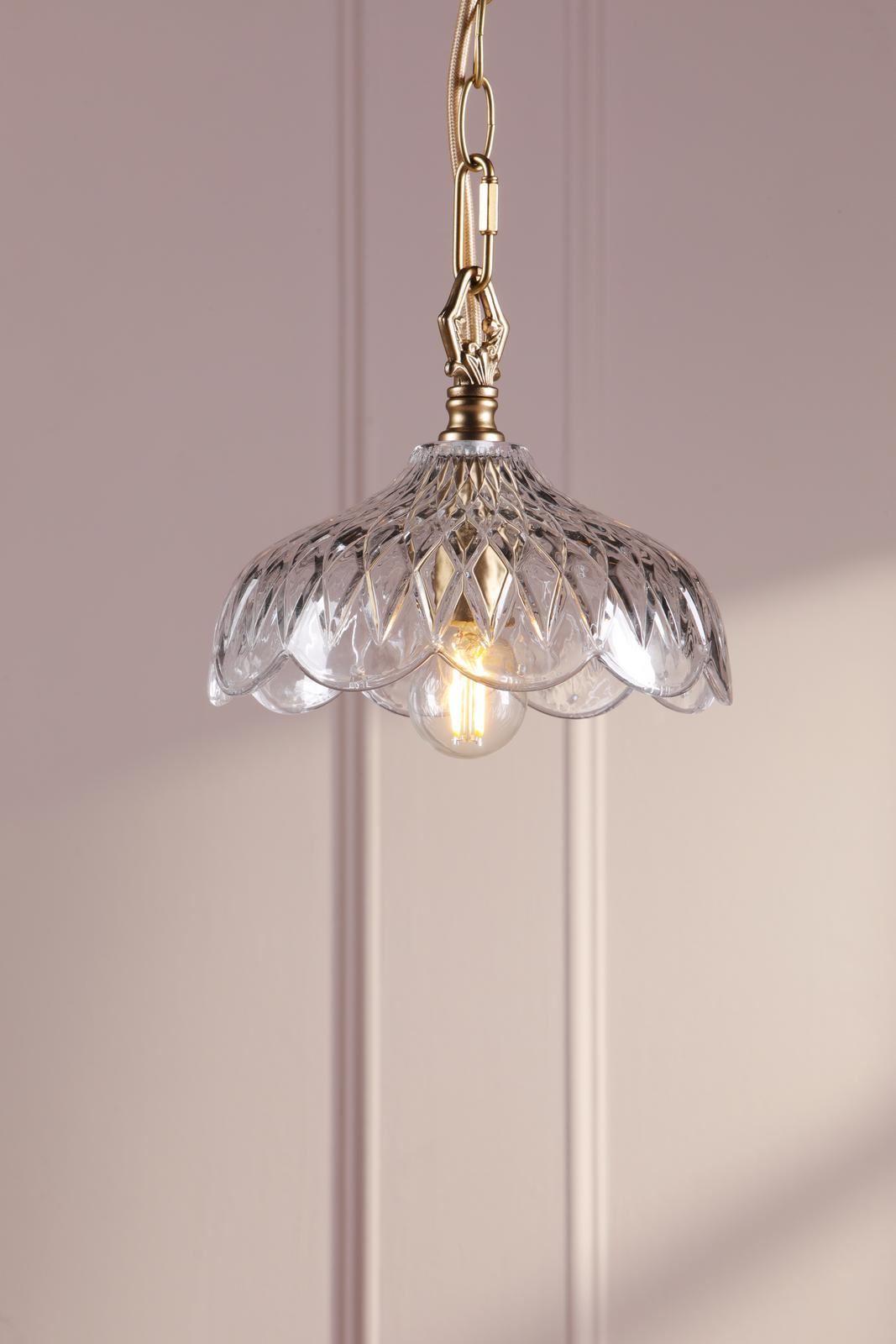 Laura Ashley Eversden Pendant Antique Brass and Crystal LA3756652-Q