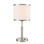 Franklite Polaris Table Lamp In Satin Nickel With Fabric Shade TL211