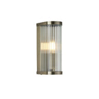 Ridgeton Single Wall Light In Antique Brass With Ribbed Glass 118596