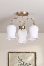 Laura Ashley Lidsell 3 Light Semi-Flush Matt Antique Brass and Opal Glass LA3756648-Q