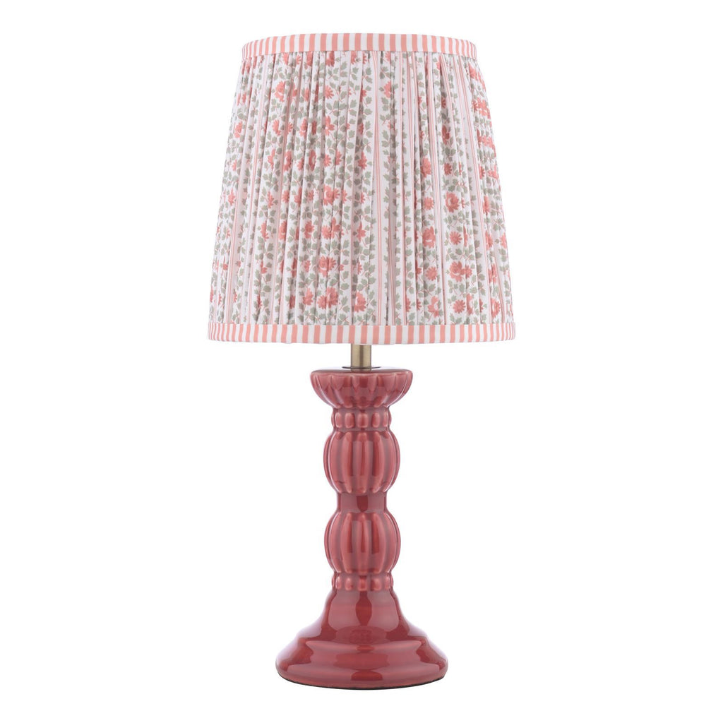 Laura Ashley Kelbrook Table Lamp Red Ceramic and Matt Antique Brass With Shade LA3756671-Q