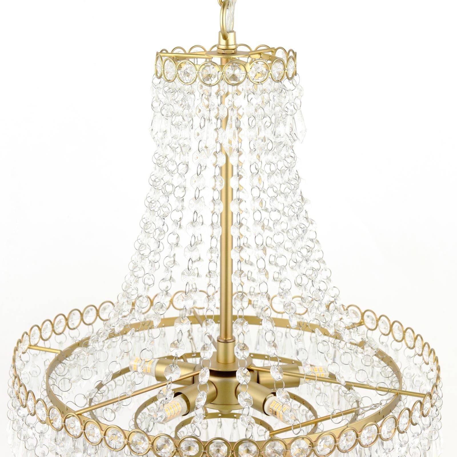 Enid 5 Light Chandelier Faceted Glass and Matt Antique Brass LA3756713-Q