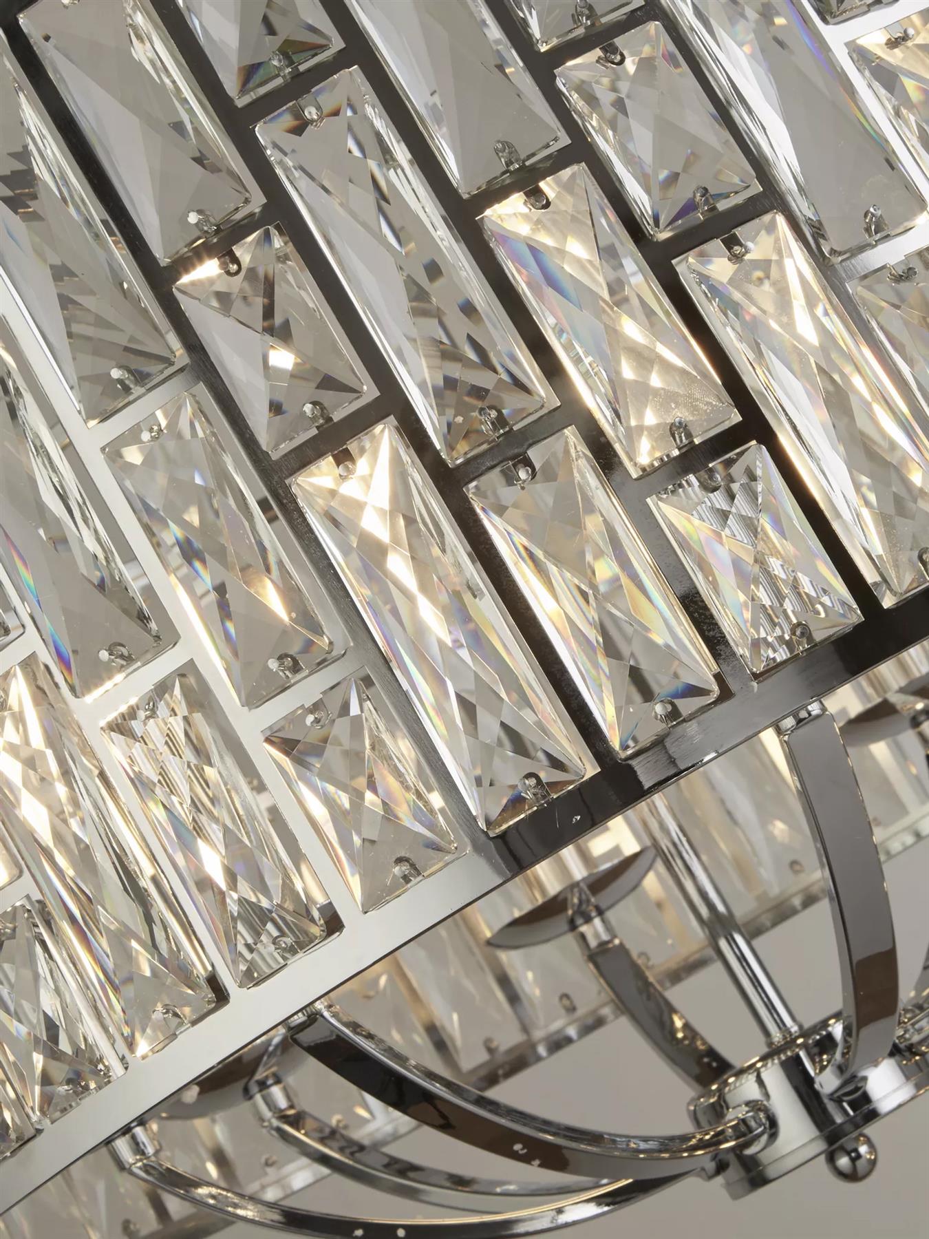 Bijou 8 Light Ceiling Pendant Light In Chrome Finish With Crystal Glass 6588-8CC