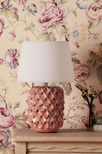 Laura Ashley Marwick Table Lamp Pink Ceramic and Brushed Silver With Shade LA3756678-Q