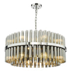 Imani 16 Light Pendant Polished Chrome and Smoked Ribbed Glass IMA1650