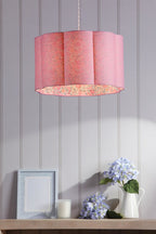 Laura Ashley Loveston Pink Cotton Scalloped Shade 38cm LA3756680-Q