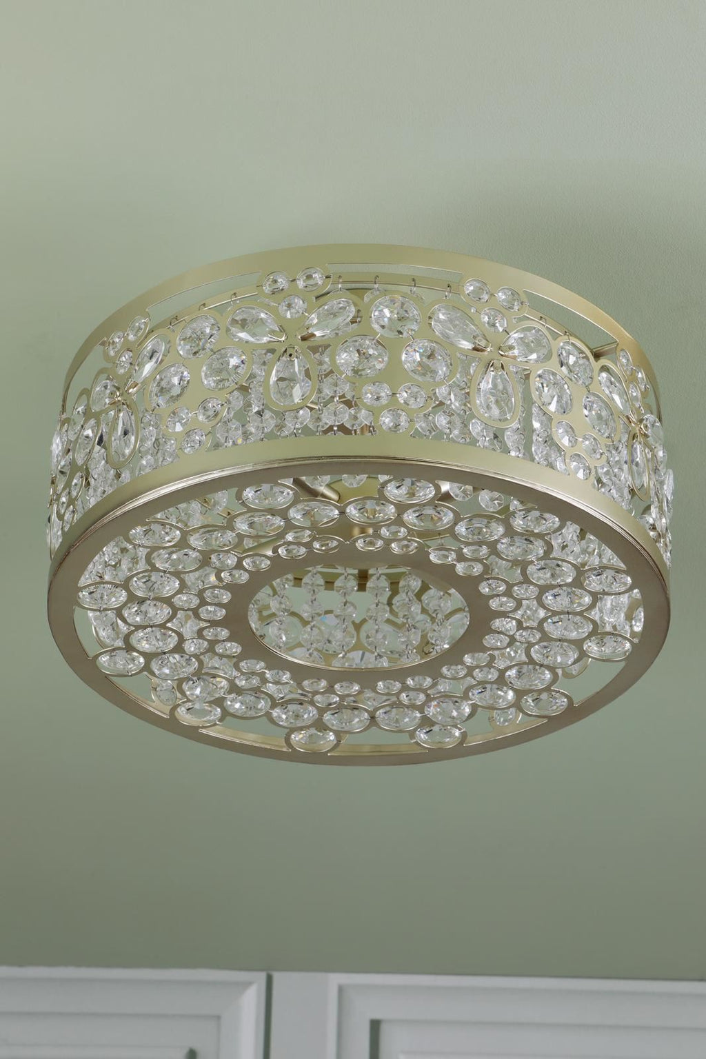 Laura Ashley Tilbrook 4 Light Flush Matt Champagne and Crystal LA3756653-Q