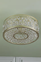 Laura Ashley Tilbrook 4 Light Flush Matt Champagne and Crystal LA3756653-Q