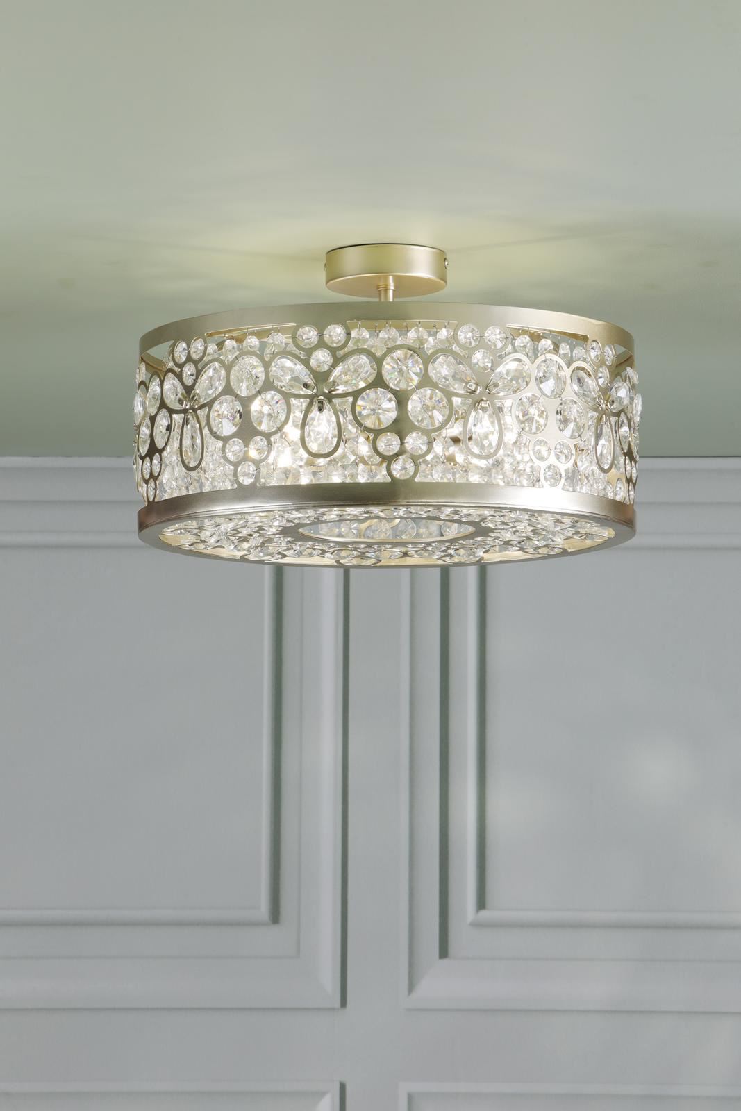 Laura Ashley Tilbrook 4 Light Flush Matt Champagne and Crystal LA3756653-Q