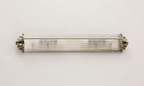 Pillar 4 Light Bathroom Wall Light In Antique Brass And Clear Glass Rods IP44 G9