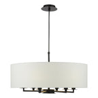 Tyler 6 Light Ceiling Pendant Matt Black and White With Shade TYL6422