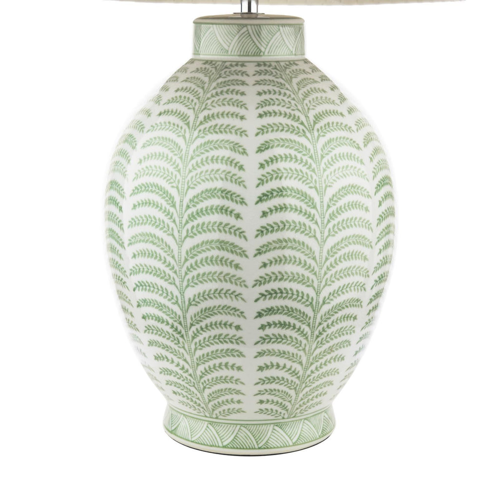 Laura Ashley Stannard Table Lamp Green Ceramic and Polished Chrome With Shade LA3756701-Q