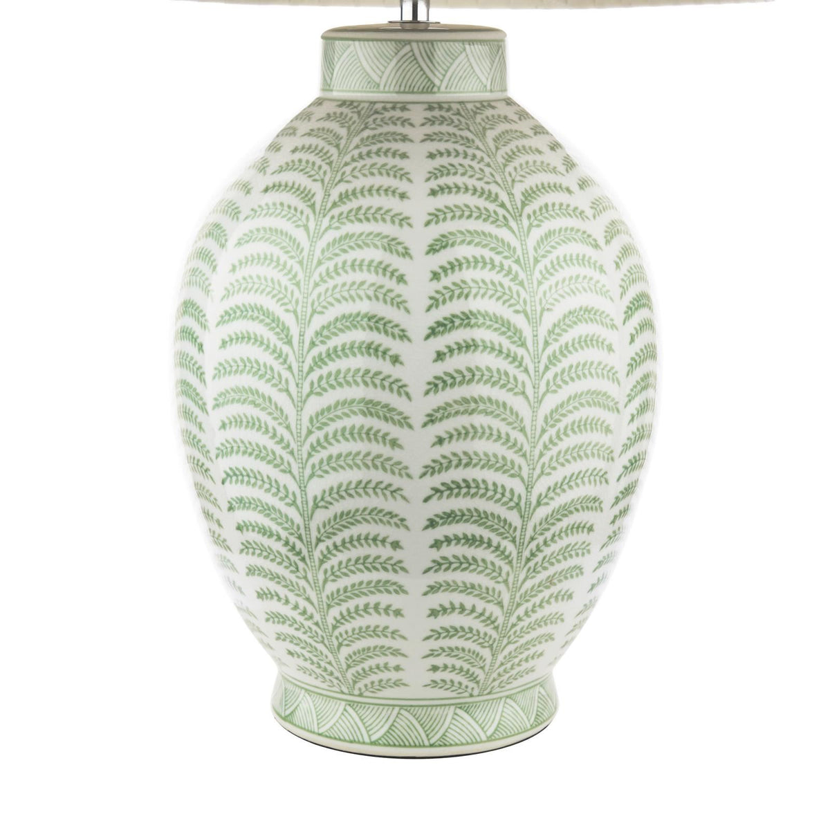 Laura Ashley Stannard Table Lamp Green Ceramic and Polished Chrome With Shade LA3756701-Q
