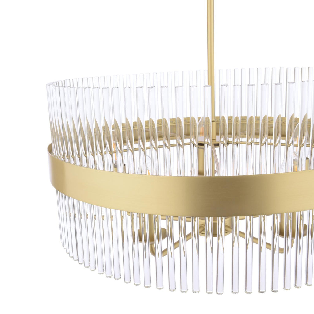 Laura Ashley Alexa 5 Light Pendant Glass and Matt Antique Brass LA3756655-Q
