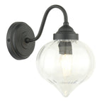 Laura Ashley Whitham Outdoor Wall Light Matt Black and Ribbed Glass IP44 LA3756721-Q
