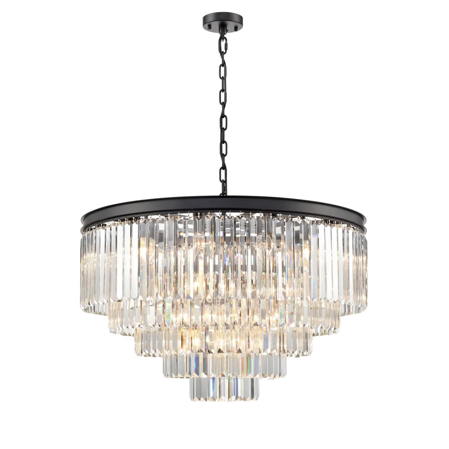 Franklite Perdita 27 Light Ceiling Pendant Light In Matt Black Finish FL2413-27