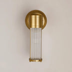 Pillar 1 Light Bathroom Wall Light In Gold And Clear Glass Rods IP44 E14
